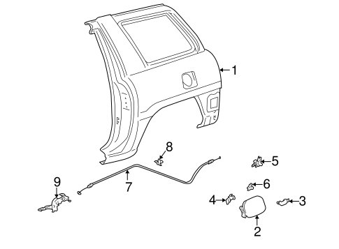 BODY/FUEL DOOR for 1996 Toyota RAV4 #1