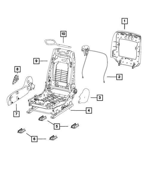 Front Seats - Adjusters, Recliners, Shields and Risers for 2011 Dodge Challenger #1