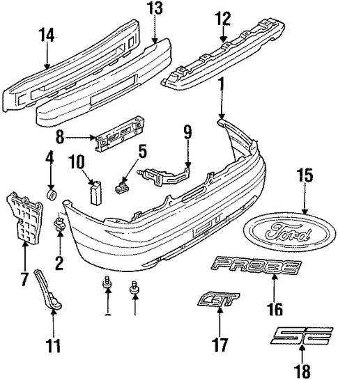 Probe BUMPER & COMPONENTS - REAR 2