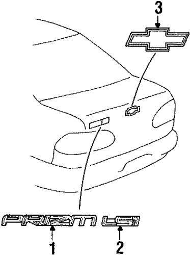 Prizm EXTERIOR TRIM - TRUNK