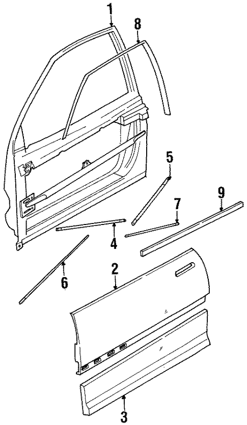 Door & Components for 1995 Saturn SC1 #0