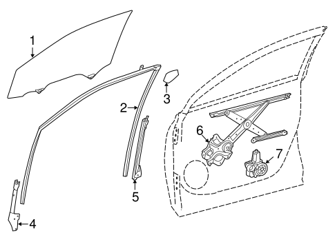 Body/Glass - Front Door for 2016 Toyota Highlander #1