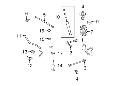 REAR SUSPENSION/STABILIZER BAR & COMPONENTS for 2014 Toyota FJ Cruiser #1