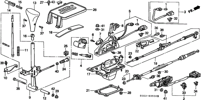 Chassis/Select Lever for 1996 Honda CIVIC COUPE #1