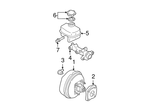 Master Cylinder - Components On Dash Panel for 2005 Cadillac DeVille #0