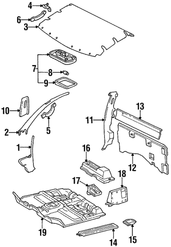 BODY/INTERIOR TRIM - CAB for 1998 Toyota T100 #1