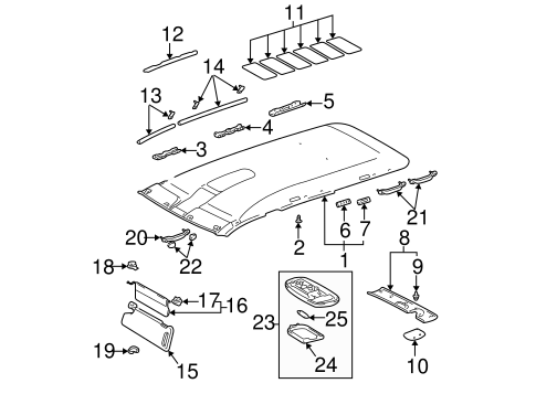 BODY/INTERIOR TRIM - ROOF for 2003 Toyota Sequoia #1