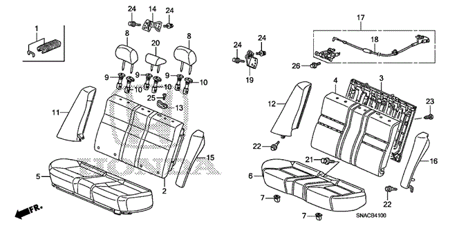 INTERIOR / BUMPER/REAR SEAT (FALL DOWN) for 2010 Honda CIVIC SEDAN #1
