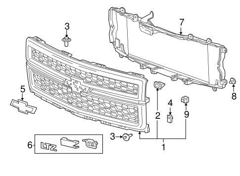 Silverado 1500 GRILLE & COMPONENTS 5