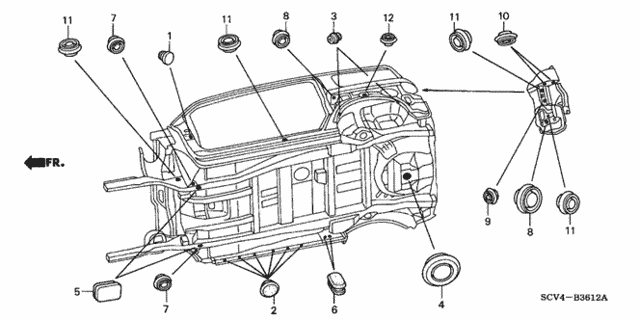 Grommet (Under) for 2006 Honda Element #0