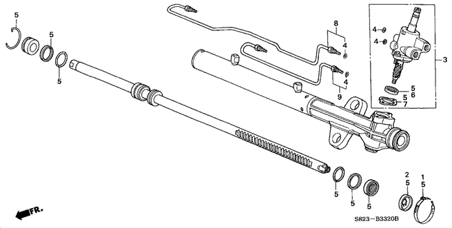 CHASSIS/P.S. GEAR BOX COMPONENTS (1) for 1998 Honda ACCORD COUPE #1