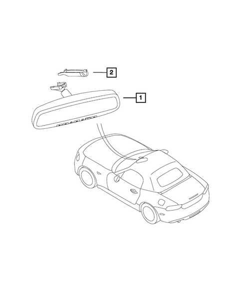 Glass and Interior Rear View Mirror for 2019 Fiat 124 Spider #1
