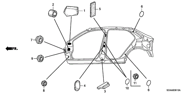 Interior/Bumper/Grommet (Side) for 2007 Honda ACCORD SEDAN #1