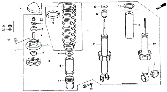 1990 Honda CIVIC SEDAN LX SPRING, RR. (MITSUBOSHI SEIKO) - (52441SH4A11) 1990 Honda CIVIC SEDAN LX SPRING, RR. (MITSUBOSHI SEIKO) - (52441SH4A11)