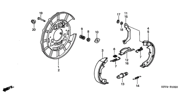 Parking Brake Shoe for 2001 Acura MDX #0