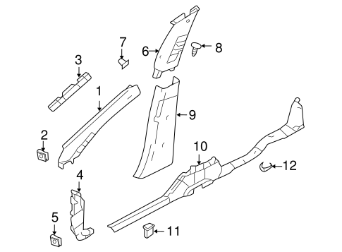 Body/Interior Trim - Pillars for 2009 Ford Taurus X #1