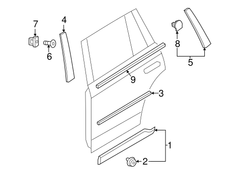 XC90 EXTERIOR TRIM - REAR DOOR 2