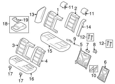 Body/Rear Seat Components for 2008 Ford Taurus #1