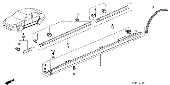 INTERIOR / BUMPER/PROTECTOR for 1999 Honda CIVIC SEDAN #1