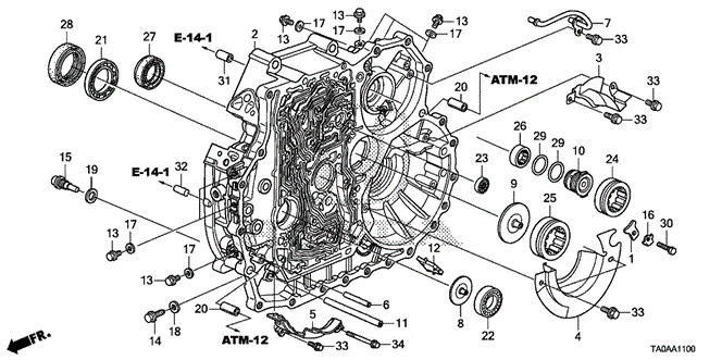 Transmission - Automatic/AT Torque Converter Case (V6) for 2012 Honda ACCORD SEDAN #1