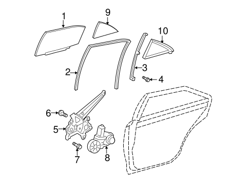 BODY/GLASS - REAR DOOR for 2010 Toyota Camry #1