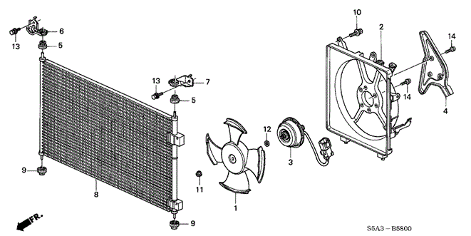 Body/Air Conditioning/A/C Air Conditioner (Condenser) for 2003 Honda CIVIC SEDAN #1