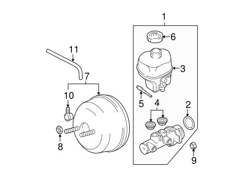 1500 MASTER CYLINDER - COMPONENTS ON DASH PANEL