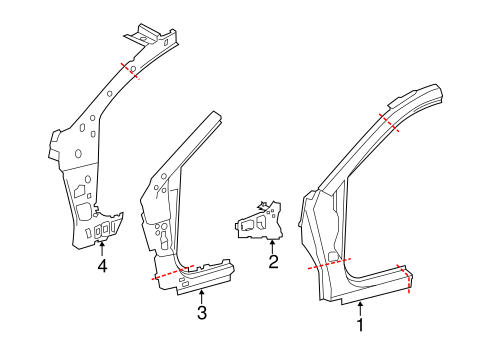 BODY/HINGE PILLAR for 2013 Toyota Avalon #1
