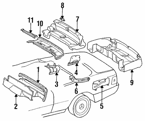 Folding Top Storage Compartment for 1994 Mercedes-Benz E 320 #0