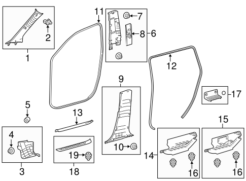 BODY/INTERIOR TRIM - PILLARS for 2015 Toyota Highlander #1