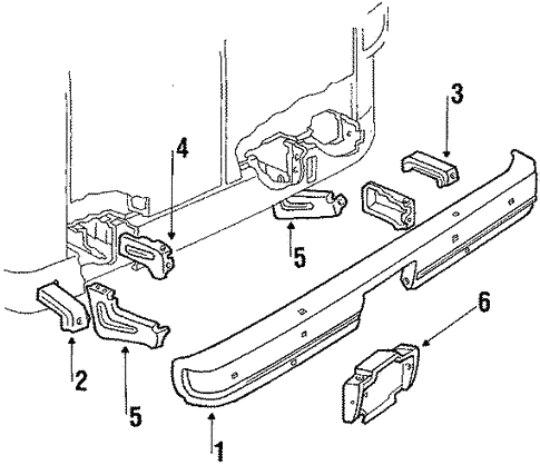 Bumper & Components - Rear for 1988 GMC G1500 #0