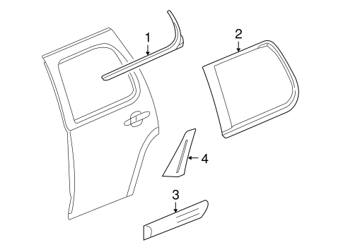 Yukon EXTERIOR TRIM - REAR DOOR