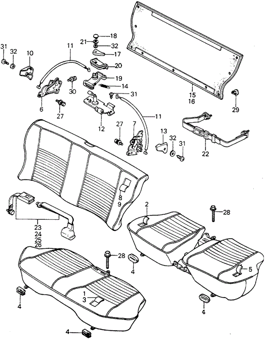 INTERIOR / BUMPER/REAR SEAT COMPONENTS - SEAT BELT (2) for 1982 Honda CIVIC 5-DOOR #1