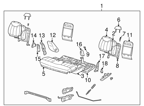 K3500 Pickup REAR SEAT COMPONENTS 3