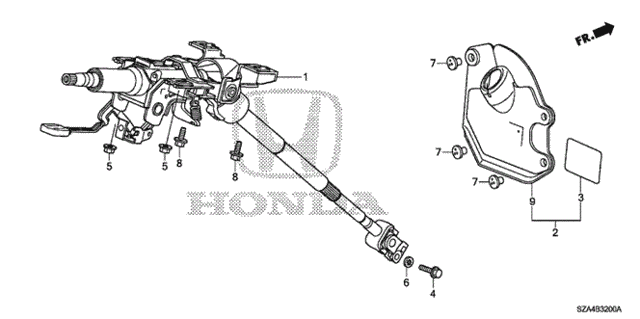Steering Column for 2010 Honda Pilot #0