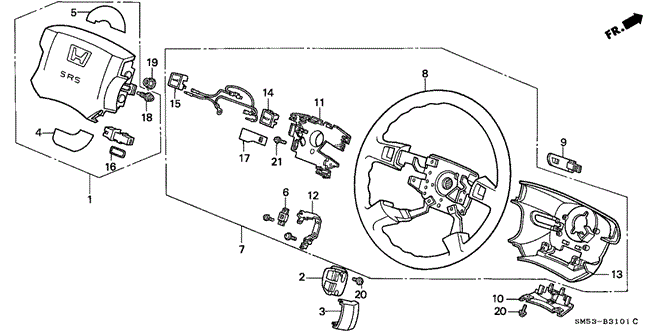 CHASSIS/STEERING WHEEL for 1992 Honda ACCORD 5-DOOR #1