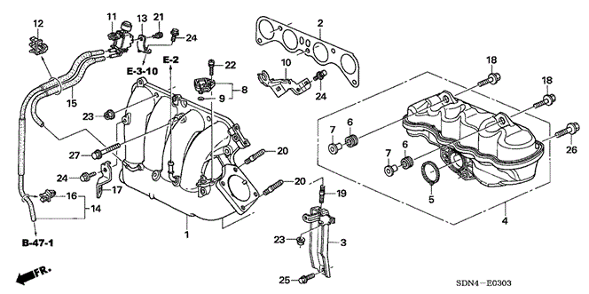 ENGINE/INTAKE MANIFOLD (L4) ('06) for 2006 Honda ACCORD COUPE #1