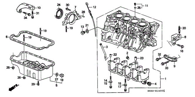 ENGINE/CYLINDER BLOCK - OIL PAN for 1989 Honda CIVIC HATCHBACK #1
