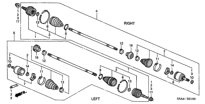 CHASSIS/DRIVESHAFT for 2004 Honda CIVIC COUPE #1