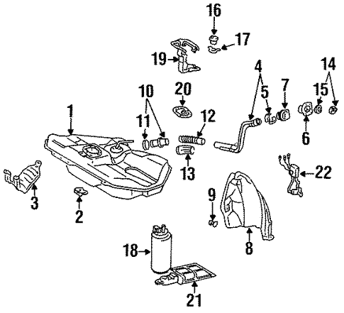 Fuel System Components for 1997 Toyota Tercel #0
