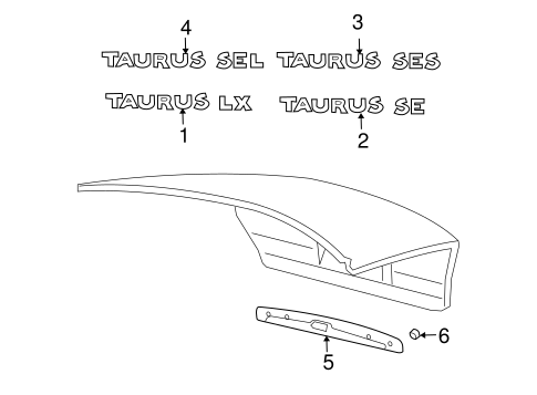 Exterior Trim - Trunk for 2004 Ford Taurus #0