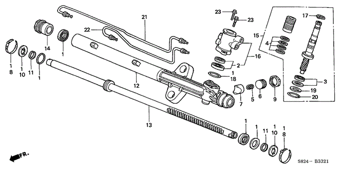 CHASSIS/P.S. GEAR BOX COMPONENTS (2) for 2001 Honda ACCORD COUPE #1