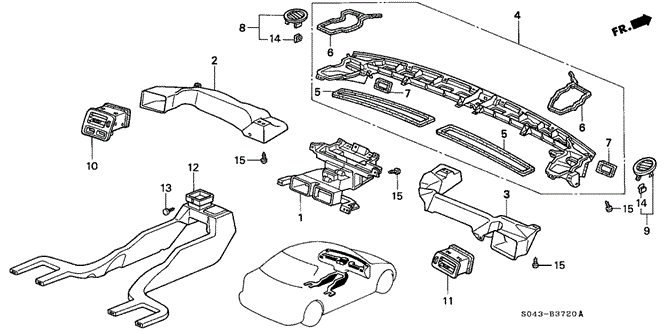 INTERIOR / BUMPER/DUCT for 1996 Honda CIVIC SEDAN #1