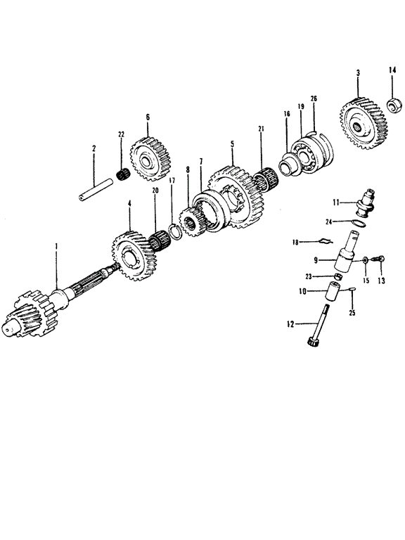 TRANSMISSION - HONDAMATIC/HMT COUNTERSHAFT for 1975 Honda CIVIC 1200 HATCHBACK #1