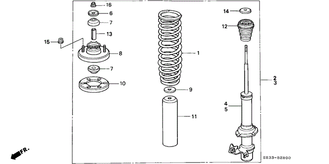 CHASSIS/FRONT SHOCK ABSORBER for 1992 Honda CIVIC HATCHBACK #1