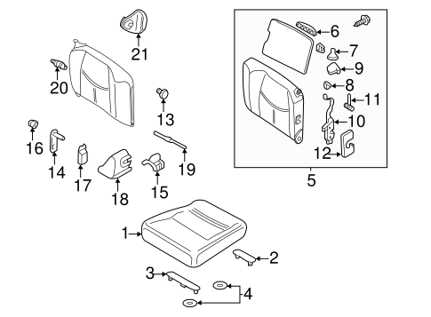 911 REAR SEAT COMPONENTS