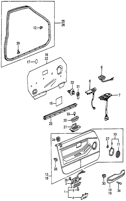 INTERIOR / BUMPER/FRONT DOOR LINING 4DR for 1985 Honda ACCORD SEDAN #1