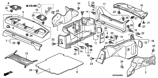Interior/Bumper/Rear Tray - Trunk Side Garnish for 2007 Honda ACCORD COUPE #1
