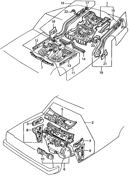 BODY / AIR CONDITIONING/DASHBOARD - FLOOR for 1982 Honda CIVIC SEDAN #1