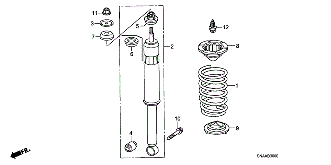 CHASSIS/REAR SHOCK ABSORBER for 2009 Honda CIVIC SEDAN #1